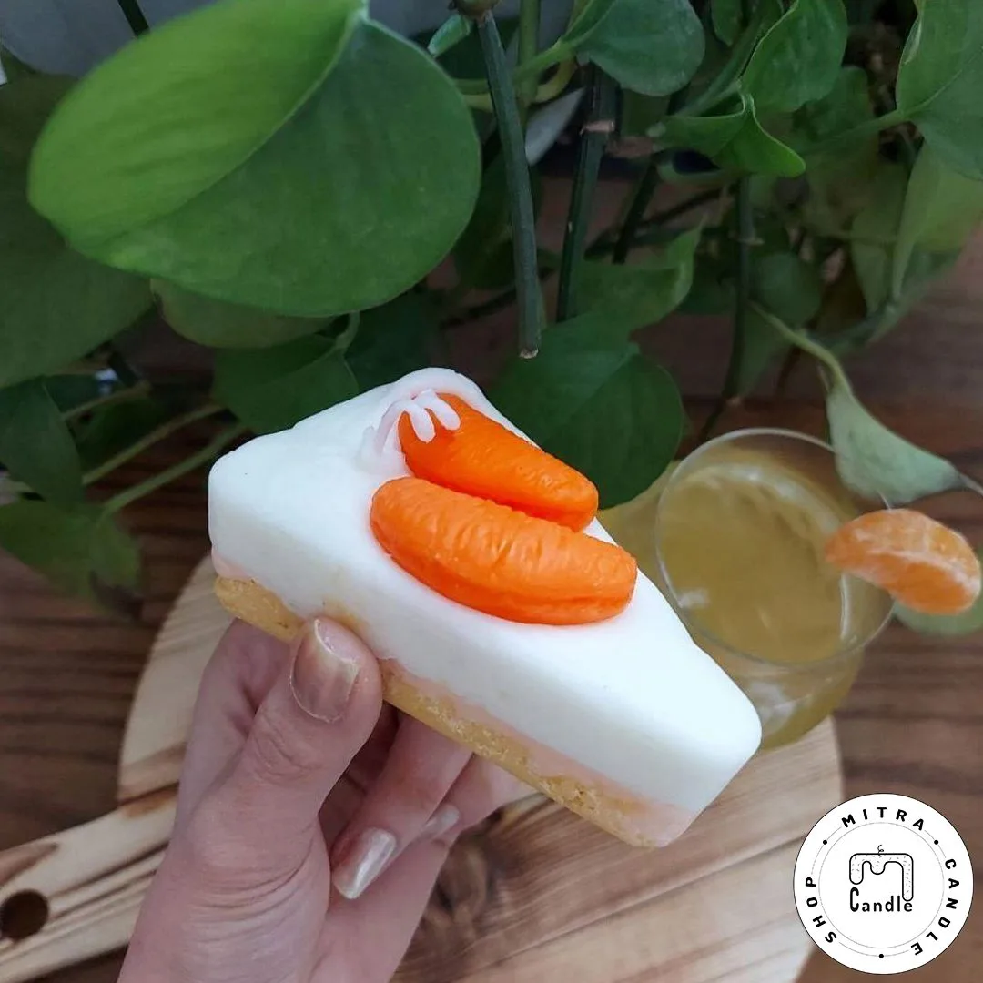 mandarin-cheesecake-candle.1 شمع چیزکیک نارنگی - Image 1