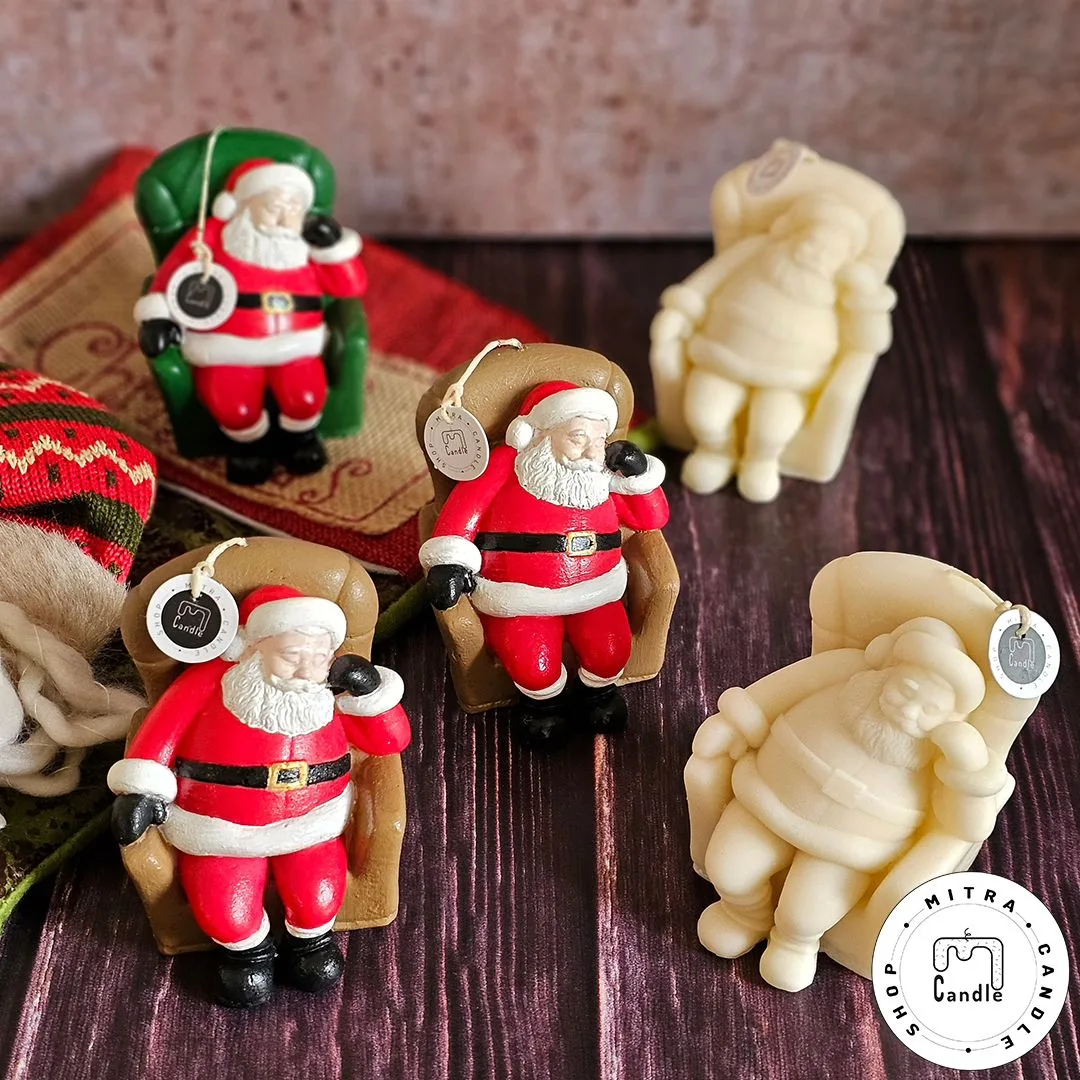 sitting santa candle.1 شمع بابانوئل نشسته - Image 1