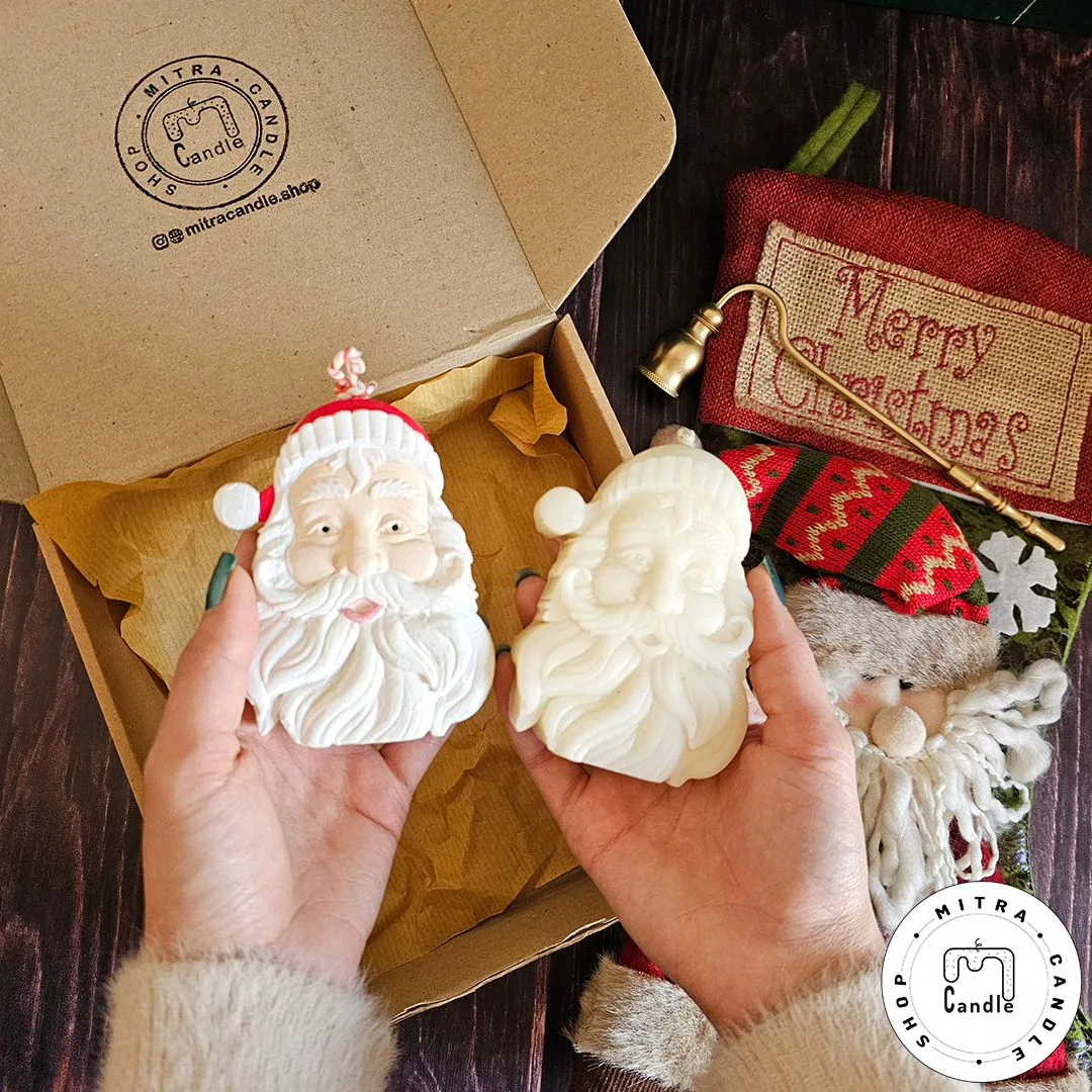 santa candle.1 شمع صورت بابانوئل - Image 1