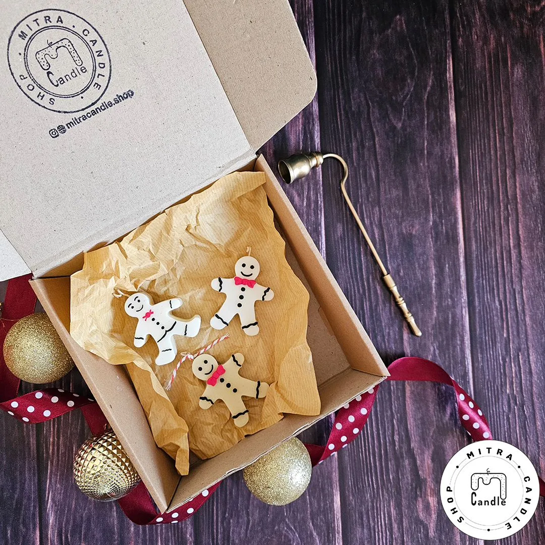 gingerbread candle.1 شمع آدمک زنجبیلی - Image 1