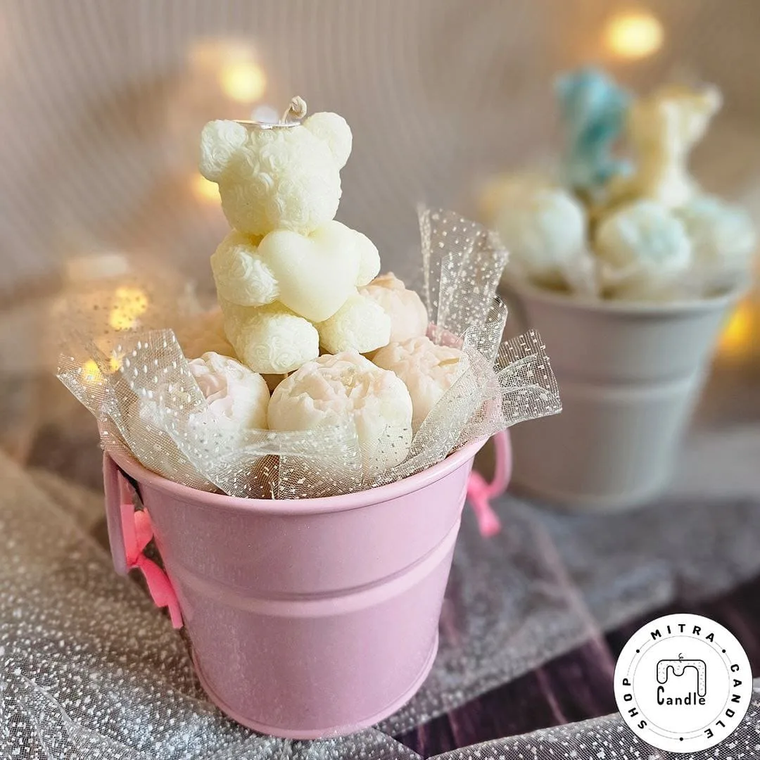 teddy gift box.1 باکس شمع هدیه تدی - Image 1