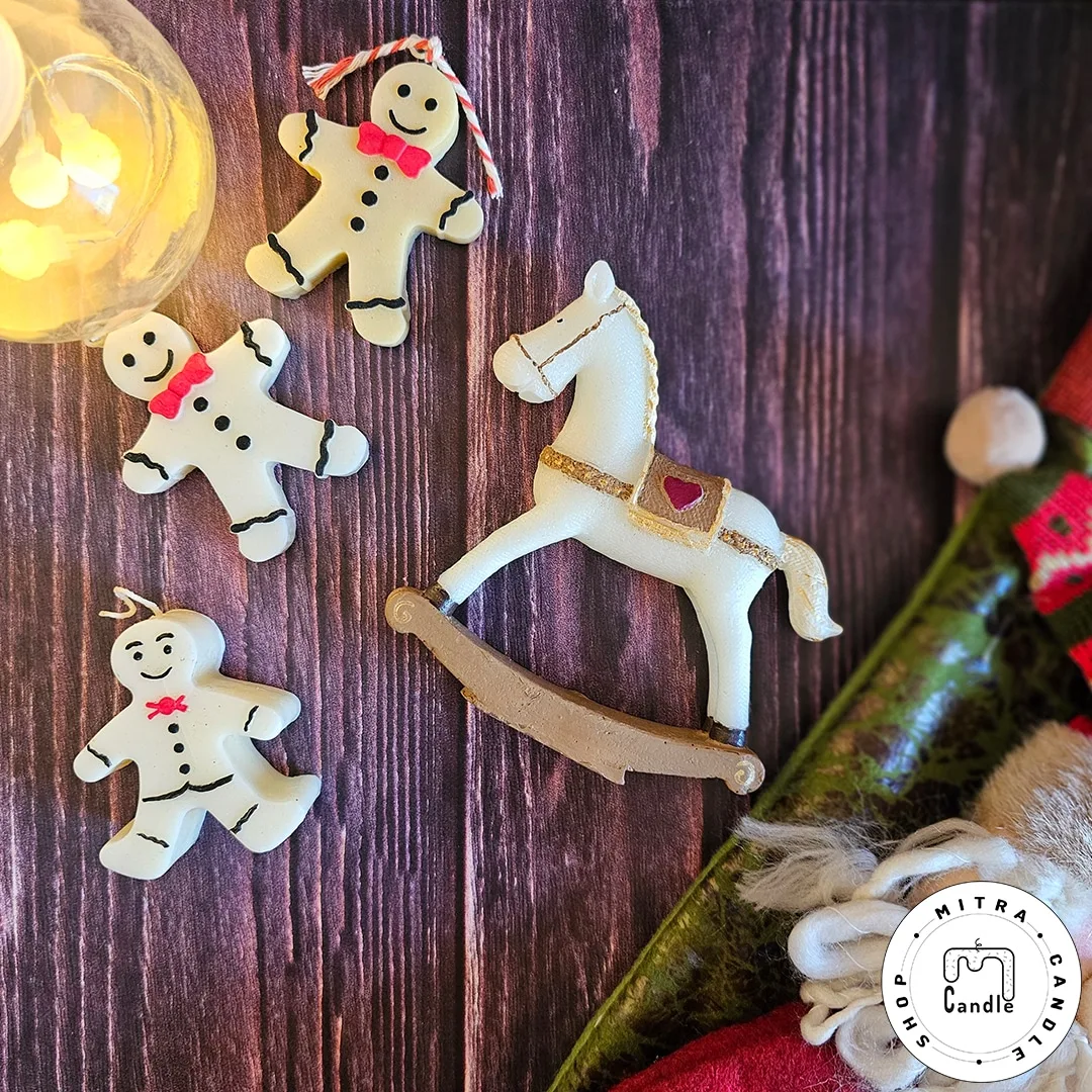 deniz horse.1 پک شمع اسب دنیز و آدمک زنجبیلی - Image 1