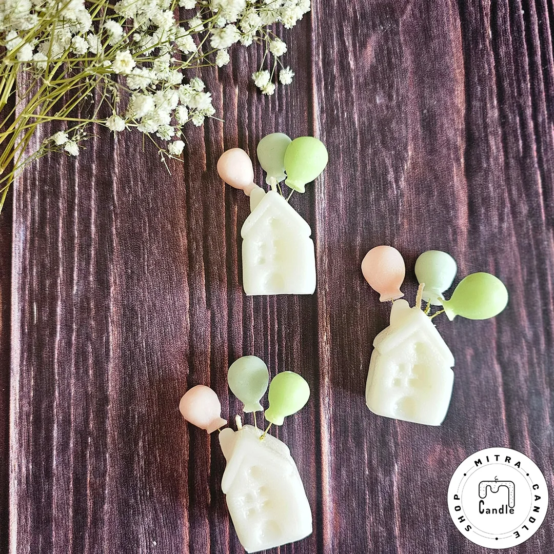 balloon cattage candle.1 شمع کلبه بادکنکی - Image 1