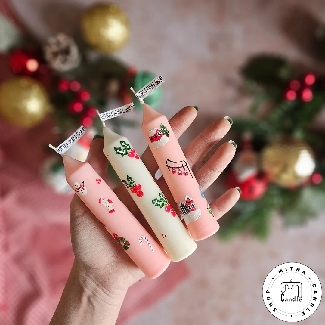 christmas decoration.1 پک شمع قلمی دکور کریسمس - Image 1