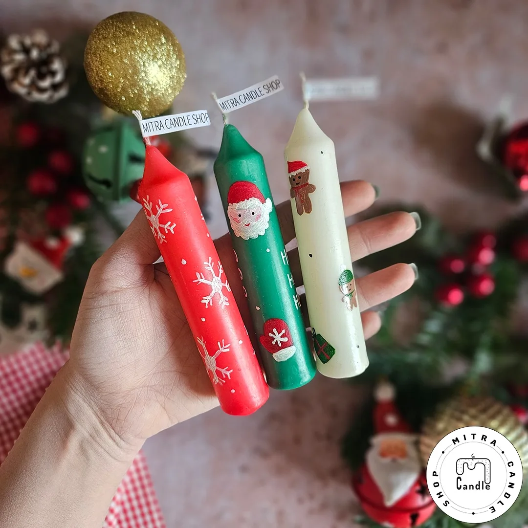 snow pen candle.1 پک شمع قلمی زنجبیلی برفی - Image 1