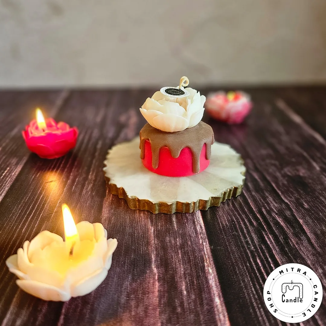 valentine cake candle.1 شمع کیک گل - Image 1