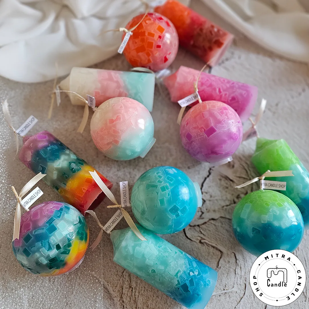 rainbow20 شمع کروی رنگین کمونی - Image 1