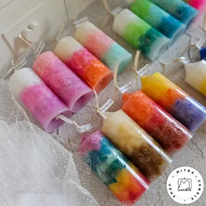 شمع استوانه رنگین کمونی