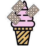 بستنی قیفی بزرگ شکلات تخته ای