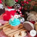 شمع کاپ کیک آدم برفی - Image 3