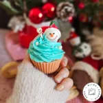 شمع کاپ کیک آدم برفی