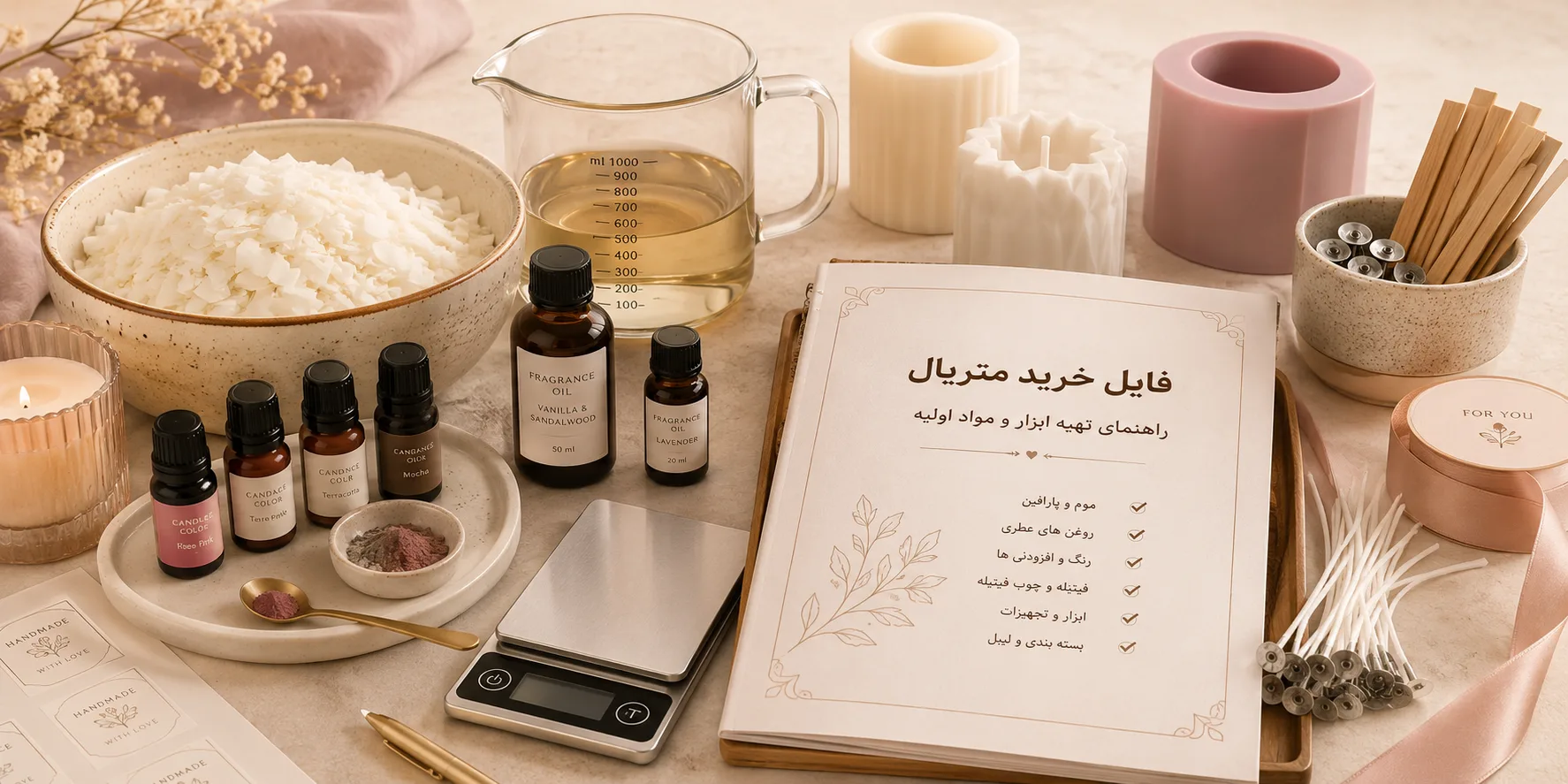 فایل خرید وسایل و متریال شمع سازی دوره Mitra Candle